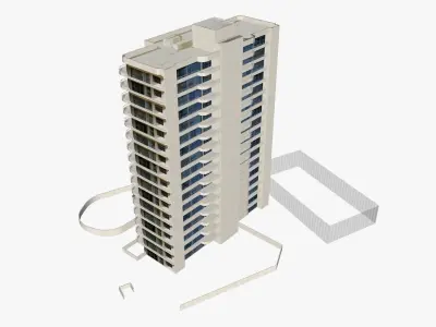 Norfolk Luxury Beachfront Apartments Low-poly 3D model