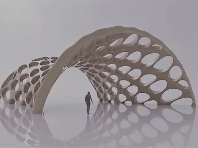 Canopy structure smooth perforations 3D model