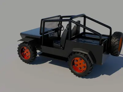 Modified Jeep  Free low-poly 3D model