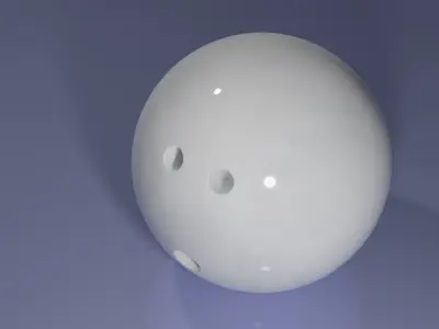 Bowlingball with white color 3D model