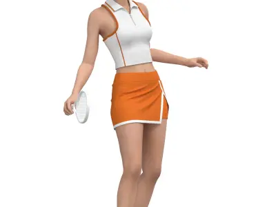 Female Tennis Set 3D model