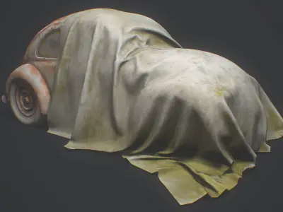 Retro Car 03 Low-poly 3D model