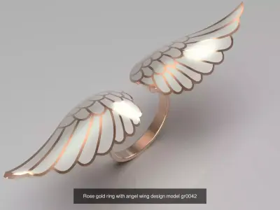 STL 3D The Wings of Freedom gold jewelry Collection 3D Model Pack