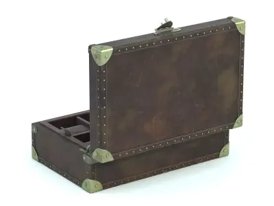 Luxury Vintage Watch Box Worn 3D model