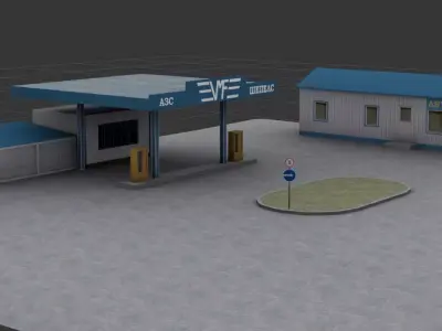 Soviet  Gas Station 3D model