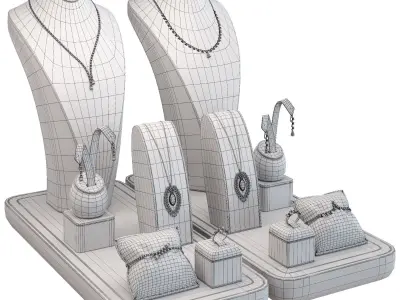 Stylish jewelry showcase 2 3D model