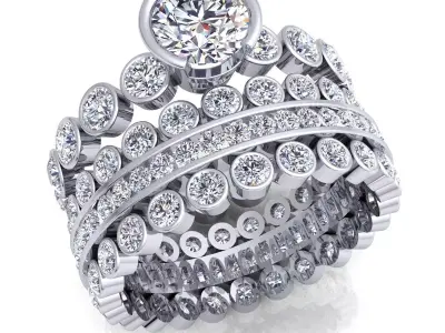 Aarna Luxury Fancy Design Ring 14 3D print model