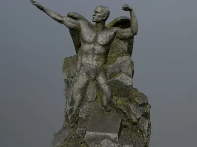 Man statue 1 Low-poly 3D model get