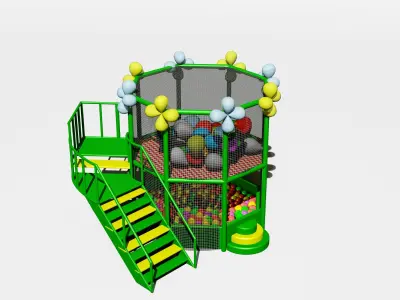 Children s Ball Pit 3D model Low-poly 3D model