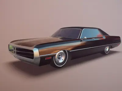 Gangster car Low-poly 3D model