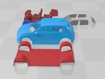 Renault 5 E-Tech - Separate Parts STL Model 3D print model