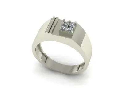 men ring for daimonds 3D print model