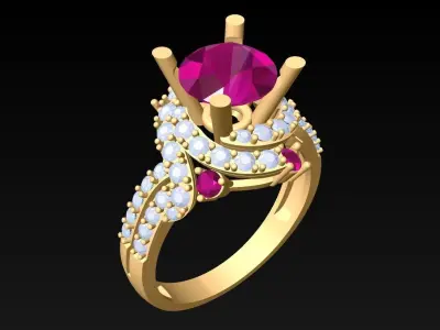 Diamond Ring - Womens Rings - N3320 3D print model