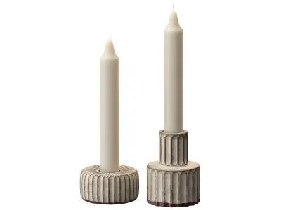 Ceramic Candle and Holders 3D model