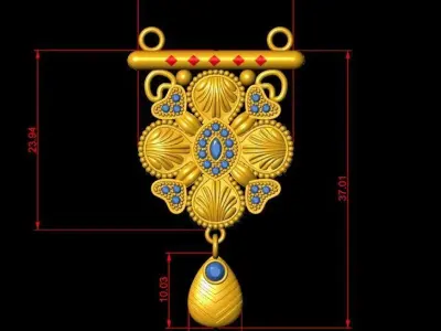 Pendant Necklace 3D print model 18