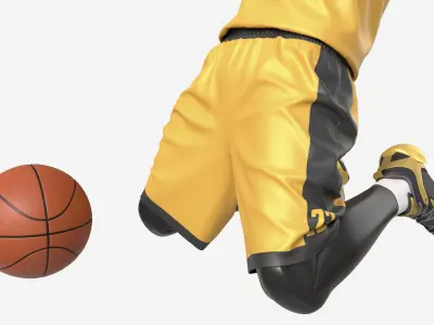 Male Mannequin in Basketball Uniform in Action 03 3D model