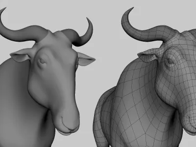 Wildebeest Model Low-poly 3D model