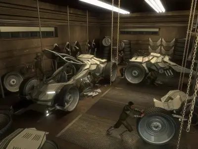 Workshop Render Scene Free low-poly 3D model