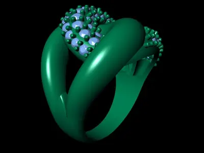 Women Ring 19 stylish light weight diamond ring for women 3D print model