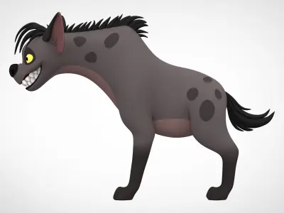 Shenzi cartoon hyena 3D model