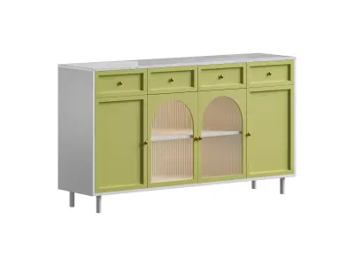 Contemporary Wooden Sideboard Credenza 3D model