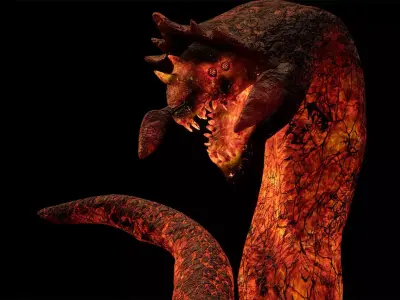 Hell worm low-poly game engine ready 3D model Low-poly 3D model