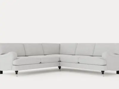 Howard Classic Corner Sofa Gray Low-poly 3D model