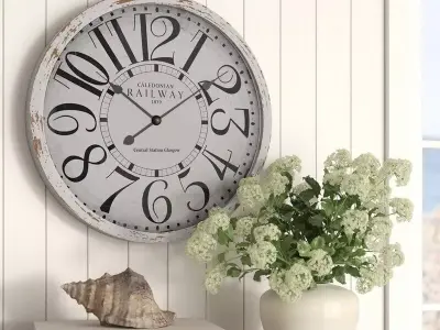 Wood Wall Clock 3D model