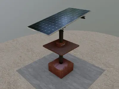 Solar Pergola Type-3 Black and White 3D model