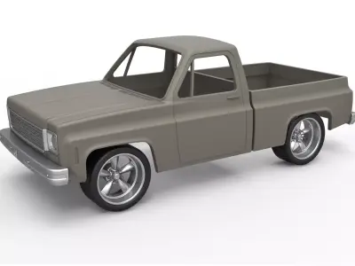 Shell and wheels 1978 Chevrolet C10 Scale 1 to 25 3D print model