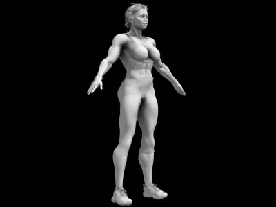 African American Fitness Trainer 3D model