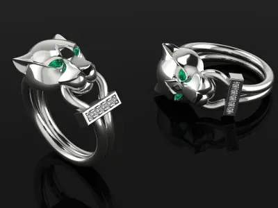 Panther Ring Gold  3D print model