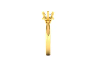 Solitaire Engagement Wedding Women Ring 3D print model