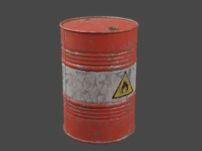 Metal Barel Low-poly 3D model
