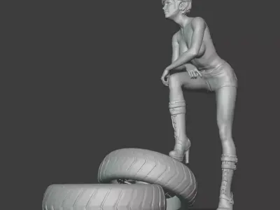 Racing Girl 3D print model