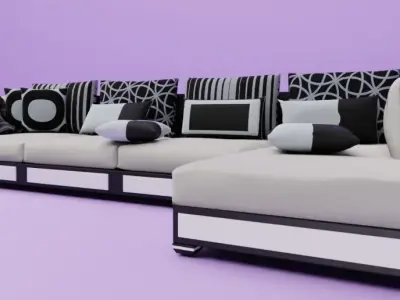 Modern Luxury Sofa 3D Model  3D model
