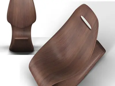 Wood carve chair 01 3D model