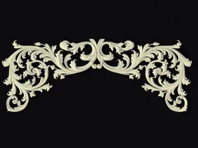 Central decor ornament for furniture 3D model 591