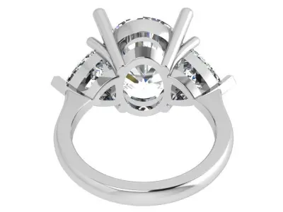 3 Stone Basket Setting Ring 4178 3D print model