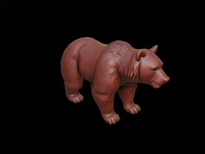 Brown Bear Animal Sculpture 3D print model purchase