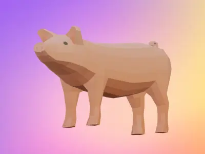Low poly pig Low-poly 3D model purchase