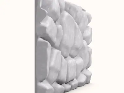 Bleached Stone Cobble Wall Asset 3D model