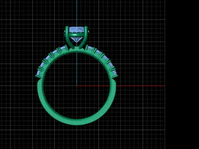 STL 3DM Print Ready Women Diamond Ring Lightweight Printable  3D print model 18