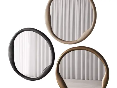 345 sculptural organic Doreen Round Mirror by Lulu and Georgia 3D model
