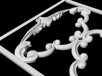 Central decor ornament for furniture 3D model 756
