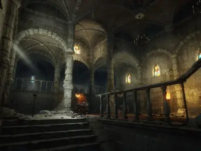 Modular Medieval Dungeon Game Ready Low-poly 3D model