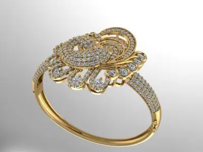 Peacock bangle size M 3D print model