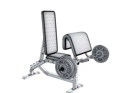 Preacher Curl Bench Low-poly 3D model