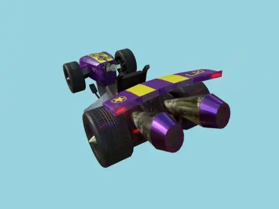Kart Vehicle 01 - Racing Car - Low Poly Low-poly 3D model