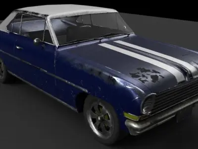 Nova 1 old car Low-poly 3D model